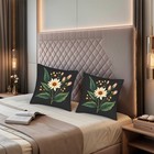 Set Of 2 Decorative Throw Pillow Covers 18x18in - Vintage Floral Design 