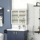 Glass Doors Modern Two-door Wall Cabinet With Featuring Two-tier Enclosed Storag