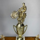 Vintage 1976 Motorcycle Racing Trophy Mcm Clock  Enduro Man Cave Decor Rare