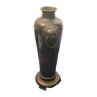 Antique Bronze Vase Chinese japanese Foo Dog Handels  12 h  4 w  Repaird