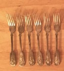 Antique 1800s Greek Set Of 6 Silver Spoons   6 Silver Forks                 Vintage 