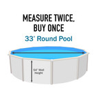 33  X 54  Round Overlap 25 Gauge Swimming Pool Liner -  choose Pattern 