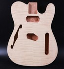 Semi Hollow Mahogany Guitar Body Flame Maple Veneer H Pickup Unfinished