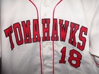 Tomahawks Game Used Worn Baseball Jersey Rawlings Sz 50