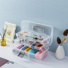 Mygift 13  Clear Plastic Storage Box W gray Handle  2 Trays