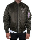 Men s Golden State Valkyries Varsity Satin Black Bomber Jacket