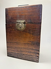 Lot Of 3 Vintage Straight Razors With Antique Vertical Wooden Chest