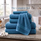 100  Cotton Towel Set - 6-pack Everyday Towels- 2 Bath  2 Hand  2 Washcloth-blue