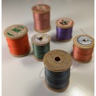 Vintage Wooden Thread Spools Lot Of 6 Belding Corticelli J p Coats Clark s Sylko