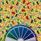 Vintage Rainbow Paper Dolls Cut Ups On Yellow By Fabric Visions - 1 2 Yard