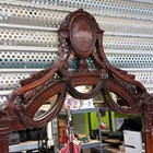 Antique Wall Mirror Neoclassical Colonial Revival Ornate Mahogany Frame C  1890