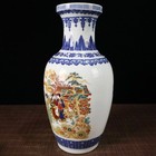 Chinese Old Porcelain Blue And White Colored Lady Pattern Vase
