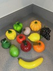 Lot Of 14 Vintage Murano Style Hand Blown Glass Vegetables   Fruit Apple Lemon