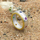 925 Sterling Silver 7 Chakra Ring   Rainbow Gemstone Band   Spiritual Meditation