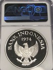 Indonesia 1974 5000 Rupiah Ngc Pf 68uc Silver Conservation Series Orangutan