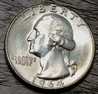 1964-p Bu Silver Washington Quarter - Free Shipping 