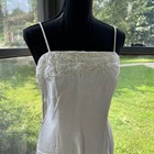 Vintage White Dress Sleeveless Pearl Beaded Lace Trim Cocktail Party Dress