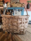 Rarest Primitive Antique Makedoiest Splint Gathering Basket Ever  17  W X 17  T