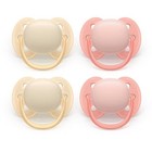 Philips Avent Ultra Soft Pacifiers 0-6m - Sand soft Pink - 4pk