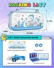 Cute Blue Shark 6in1 Kit Accessories Bundle For Nintendo Switch Lite 2019