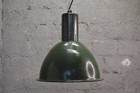 Big 1960 Green Industrial Factory Pendant Lamp   Vintage Street Lamp