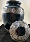 Cremation Urn For Human Ashes  Large Handcrafted Funeral Metal With Bag