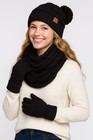 C c 3pc Set Warm Chunky Soft Stretch Cable Slouchy Beanie Gloves And Scarf Set