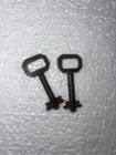 Vintage Or Antique Pair Of  Double-bit Padlock Skeleton Key