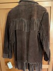 Hollywood Worn Vintage 70s Suede Fringe Jacket Hippie Western Sz 40 Late 60s