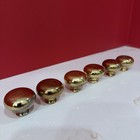 Lot Of 6 Large  Solid Heavy Brass Round Cabinet Knob Handle Pulls Vintage