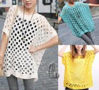 Au Seller Hollow Crochet Sweater Knit Loose Top Jumper Pullover Blouse T102