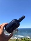 Exceptional Early 1800s Blackglass Bottle    1 Primitive Old Thick Liquor Bottle 