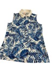 Tommy Bahama Sleeveless Polo Shirt Women Small Blue Zip Golf Upf 50 Moist Wick
