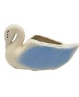 Blue Wings Swan Ceramic Succulent Planter Vintage Pot Figurine Trinket Holder 