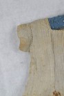 Antique Child Dress Cotton White Brown Check Button Back 19th C Original 