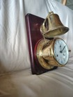 Schatz Royal Marines Ship   s Bell Clock Brass   Wood West Germany Cold War
