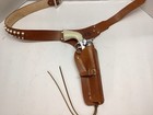 Hubley Colt 45 Cap Gun   Leather Holster 12 Bullets Very Nice