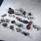 Lot 20  Pig Figurines Farm Animal Collectible Miniatures Ceramic Resin Mix Set