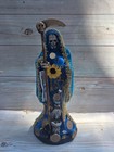 Santa Muerte Blessed Color Blue Size 13    Dressed   Handmade   Bendesida   Azul