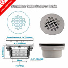 Welsan Brushed Nickel 2 Inch Pvc Shower Drain Kit  Round