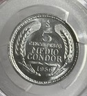 1956 So Chile 5 Peso Pcgs Ms66