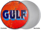 Retro Gulf Metal Tin Sign Round 12  Vintage Garage Wall Decor Cave Gas Station