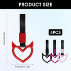 4 Pcs Devil Heart Handle Keychains  Rear Bumper Warning Grab Handles Ring  Hand