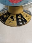 Vtg Mid Century Metal Color Rotating World Globe Zodiac Base 12    Height Dented