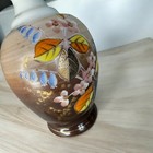 Antique Bristol Blown Glass Vase Ruffled Handpainted Victorian 10 5   