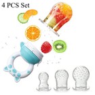 4pcs Silicone Baby Fruit Feeder Pacifier Teether Bpa-free Food Grade 6-36 Months