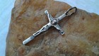 Vintage   Antique Solid Sterling Silver Orthodox Plain And Humble Cross Crucifix