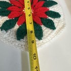 Vtg 3d Poinsettia Crochet Pot Holder Handmade Christmas Floral Hot Pad Granny