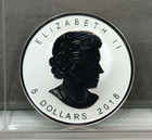 2018 Canada  5 Maple Leaf   Dog Privy   Reverse Proof   1oz  9999 Fine Silver