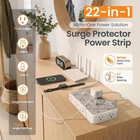 Surge Protector Power Strip 16 Outlets 6 Usb C Ports Flat Plug Extension Cord